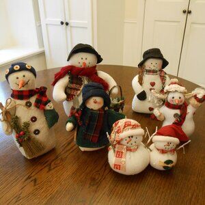 Plush Christmas Snowmen 6pcs.